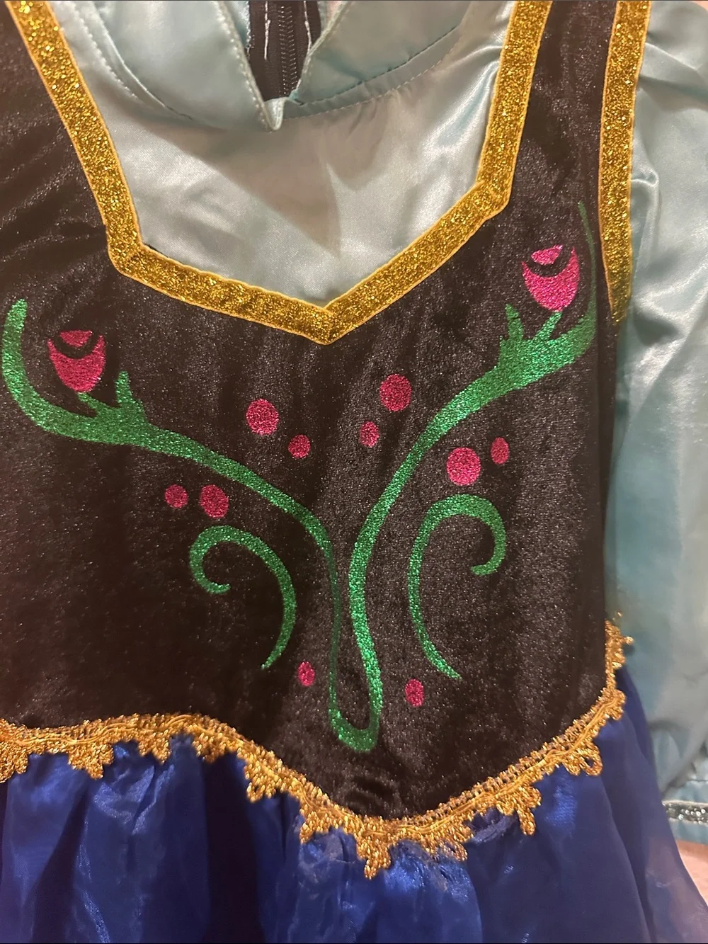 Girls Pink and Blue Princess Anna Costume Dress
